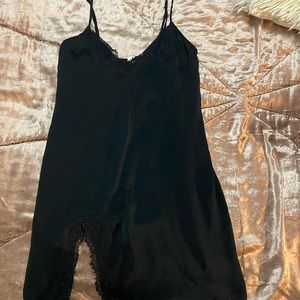 Urban outfitters black satin slip dress